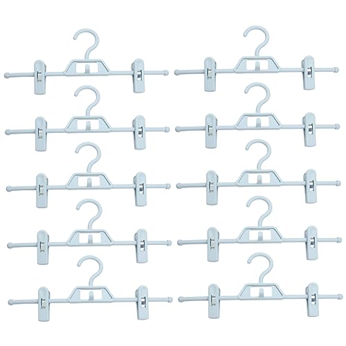 SOLUSTRE 10Pcs Underwear Storage Hanger Clips Space Saving Pants Hanger for Home Organization Plastic Clothes Clips for Wardrobe and Bathroom Use