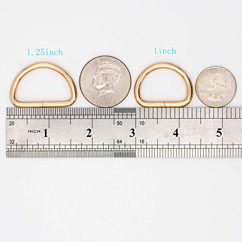 JWBIZ 30Pcs Metal D Rings Heavy-duty Extra Thick 3.8mm Thickness for Sewing Keychains Belts and Dog Leash (Gold, 1 1/4 inch) by JWBIZ - Used condition - Image 4