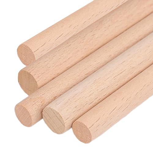 1/2\" x 48\" Wooden Dowel Rods Set - 5 Pack Birch Natural Extra Long Thin Dowels for Furniture Parts, Hangers, Decor - Hardwood, Sanded Smooth - Material for Woodworking, Crafts - Bulk Professional Pack