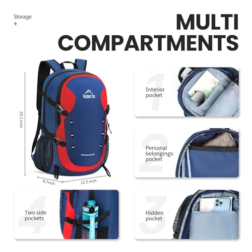 Venture Pal VP023-RED/NEVY BLUE 40L Lightweight Packable Travel Hiking Backpack Daypack thumb #2