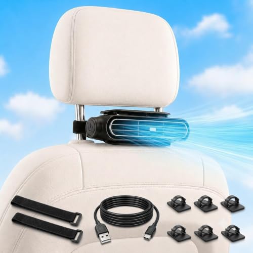Rechargeable Car Seat Fan for Kids & Pets
