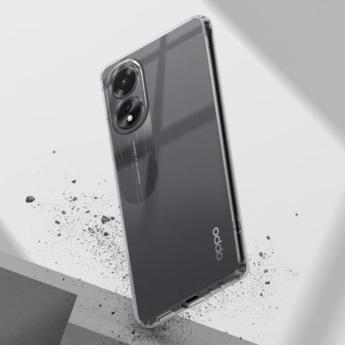 Image of Fashionury Crystal Clear Case for Oppo A38 | Yellowing Resistance | Transparent TPU Silicone | Raised Camera Lips | Slim Transparent Cover