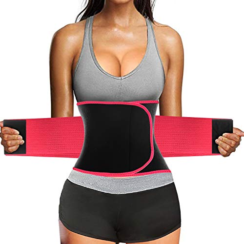 Atercelシェイパーベルト ウエストシェイパー ウエストトリマーベルト 筋トレ 発汗ベルト ブラックレッド M