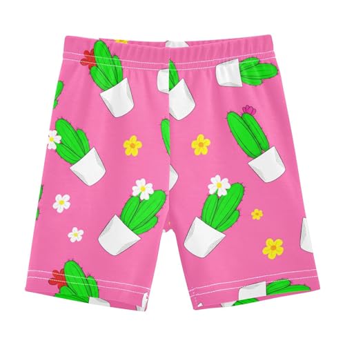 Potted Cactus Flower Blooms Girls Bike Shorts Girl Clothes Toddler Under Dress Dance Shorts for Girls,4T