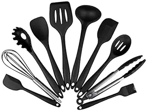 10PCS Siliconee Spatula Set||Heat-Resistant Silicone Kitchenware||Siliconee Kitchen Baking Cooking Utensils Sets and Supplies for Home Cooking, Spatulas for Nonstick Cookware(Multi Color).