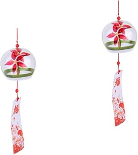 ORFOFE 2 Pçs Etiqueta Da Sorte Pingente De Carro Mamaw Presentes Japoneses Pendurados Sinos De Vidro Pingente De Estilo Japonês Riqueza Carrilhão De Vento Estilo Japonês Carrilhão De
