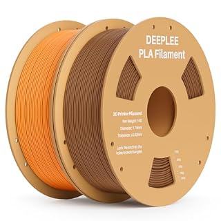 DEEPLEE PLAフィラメント 1.75mm 2kg 紙スプール 高精度±0.02mm 絡まりにくい 低反り 低臭 真空パック FDM 3Dプリンター対応 ブラウン/オレンジ