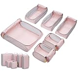BAGSMART Keep Shape Packing Cubes for Travel, 6 Set Travel Cubes for Packing, Lightweight Suitcase Organizer Bags Set for Travel Essentials