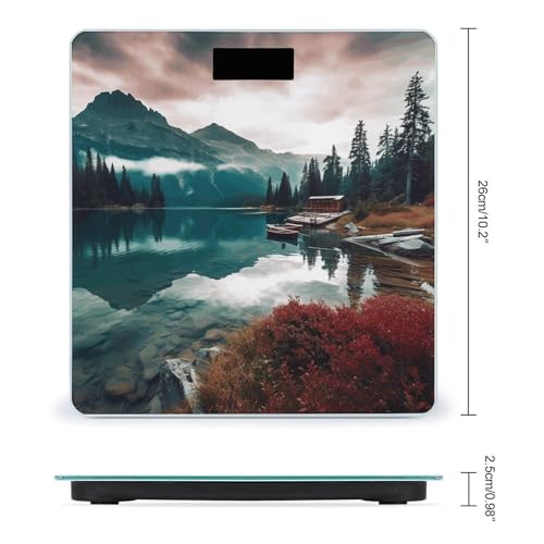 Báscula digital para baño con vidrio templado y pantalla LCD miniatura 2