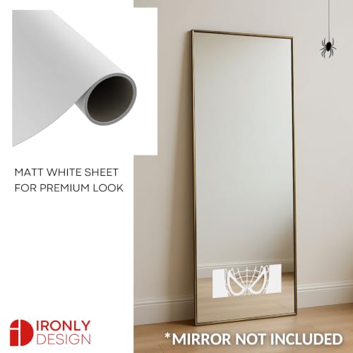 Image of Sticker for Glass & Mirrors | Minimal Vinyl Decal for Bedroom Bathroom & Cafe | Self-Adhesive Quote Aesthetic Mirror Sticker | No Mirror Included (Spider Mask, Large, Matt White)