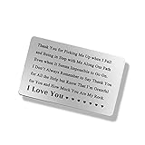 Jielahua Valentines Day Gift Anniversary Cards Gift for Him Engraved Wallet Card for Men I Love You Gifts for Her Appreciation Gifts for Husband Thank You Present Wedding Present for Boyfriend Fiance