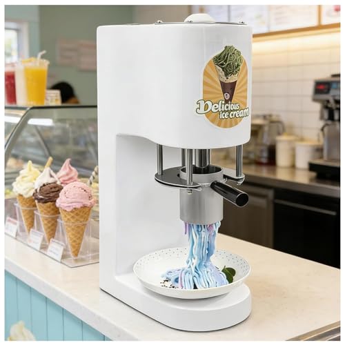 Commercial Ice Cream Machine,Spaghetti Ice Cream Press Machine,One-Touch Start, Easy