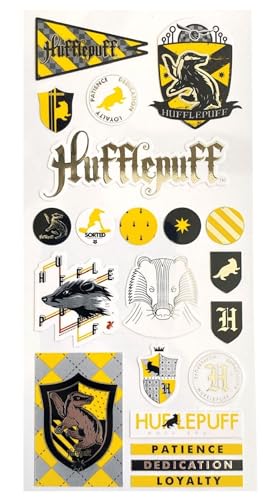 Paper House Productions Harry Potter Hogwarts Hufflepuff House Shiny Foil Enamel Effect Sticker Sheet for Crafts, Scrapbooking & Collecting