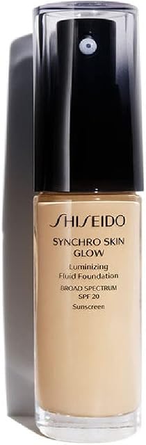 Shiseido Synchro Skin Glow Luminizing Fluid Foundation SPF 20, Golden 3, 30 ml
