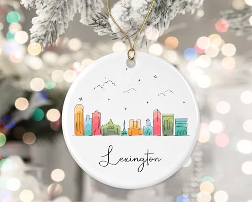 Adornos Colgantes De Cerámica Paisaje Urbano De Lexington Monumentos De Lexington Horizonte Adorno De Cerámica Adornos Colgantes De Navidads Ideal Colgantes De Navidad para 7.3CM