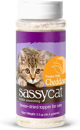 Sassy Cat - Kibble Seasoning - Freeze Dried Food Topper - Premium White Cheddar