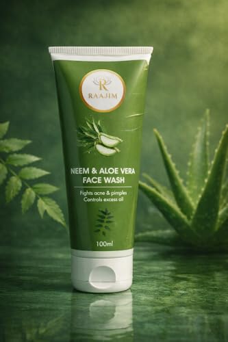 Image of Neem and Aloe Vera Face Wash for Anti Acne and Oil Control | Deep Cleansing Gentle Daily Cleanser for Pimples, Excess Oil & Clear Skin | Suitable for Men, Women and All Skin Types (100 ml)