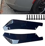 2X Universal Glossy Black Rear Bumper Lip Diffuser Splitter Canard Protector Car