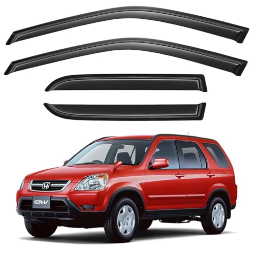 Window Rain Guards Shield for 2002 2003 2004 2005 2006 Honda CRV, Out-Channel Window Vent Visors Shades Wind Deflectors for 02 03 04 05 06 CR-V