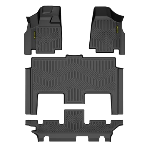 PIT66 TPE Floor Mats Fit Dodge Grand Caravan 2008-2020 1st & 2nd & 3rd Row Truck Accessories Cargo Liners All Weather Protection alfombras para carro Black 4Pcs