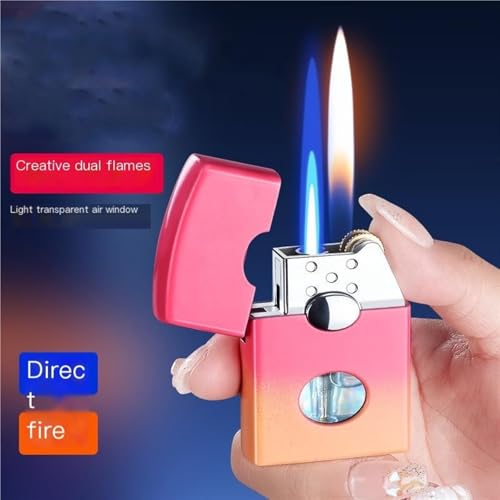 Encendedor dual llama recargable de zinc resistente miniatura 2