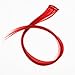 SWACC 12 Pcs Straight One Color Party Highlights Clip on in Hair Extensions Colored Hair Streak Synthetic Hairpieces (Red)