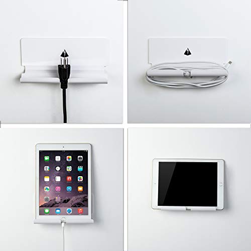 Image of Adhesive Wall Phone Tablet Holder Mount Stand for Tablet Smartphones eReader Wall Holder Mount (White)