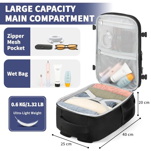 ZOMFELT Travel Backpack Carry on Luggage for Airplanes, Water Resistant Travel Bag TSA Carry on Backpack for Men Women, Laptop Backpack Casual Daypack Weekender Bag for Business Tr image 5