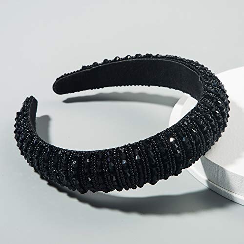 Handmade Pearl Headband Soft Velvet Fashion Padded Lining Hair Hoop Bridal Elegant Wedding Wide Headwear Accessories For Women and Girl