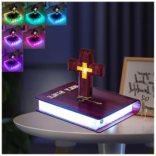 LumináRia Cruz Levitante MagnéTica Flutuante, Luz Noturna Led Da BíBlia, Ornamento De Cruz De Levita