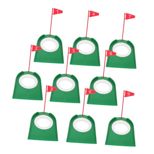 COOLHIYA Home Golf Practice Aid 9-Piece Golf Putting Cup Set Hole Flag Enhance Your Game