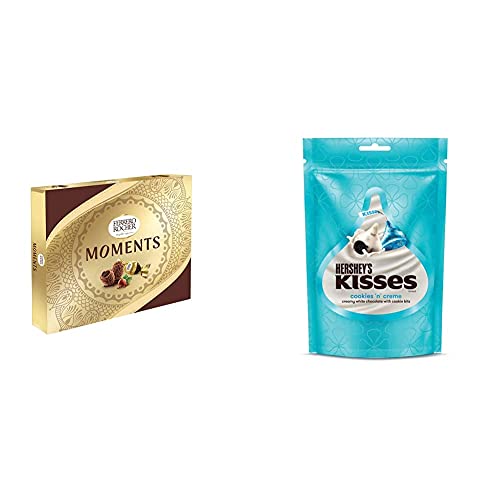 Image of Ferrero Rocher Moments,(Box of 24 Units), 139.2 g & Hershey's Kisses Cookies n Creme Chocolate, 100.8g (Pack of 3)
