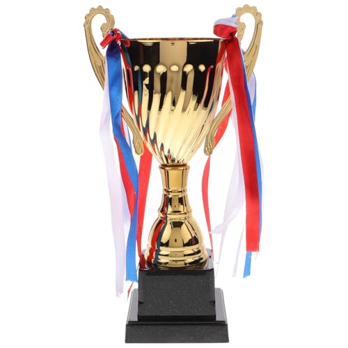 STOBOK Gold Trophy Cups Large Trophy for Sports Tournaments First Place Winner Award Trophies Competitions Prize Cup Toy for Party Favors Sports Event Game Rewards 24.5cm