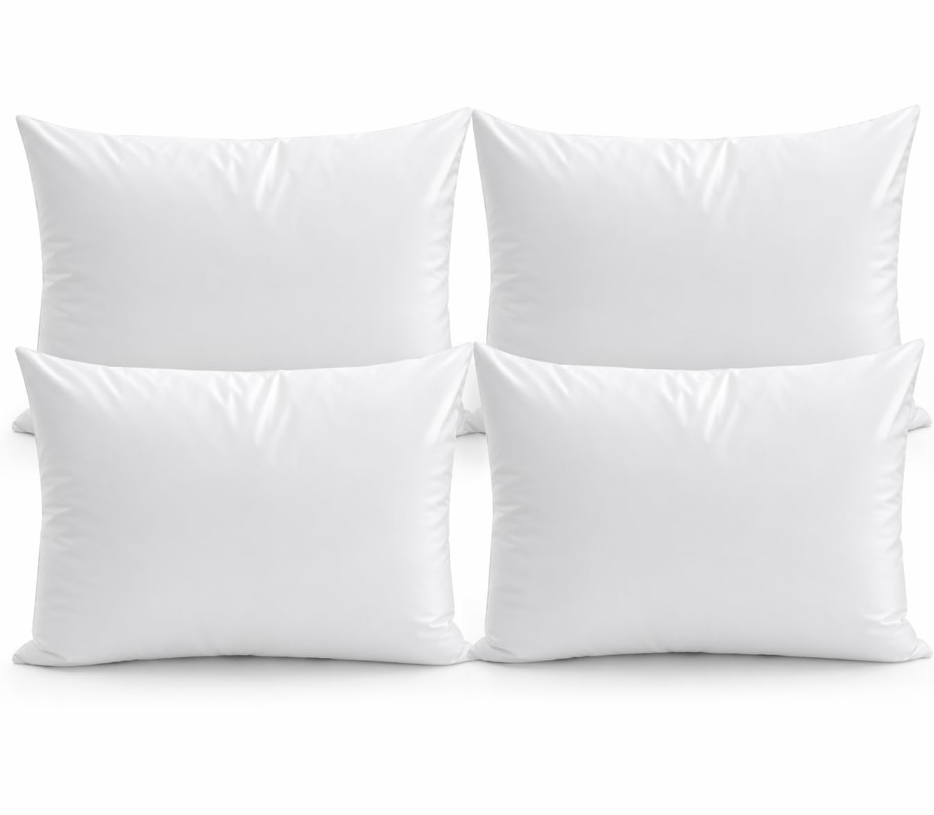 ARLINENS Set of 4 Hypoallergenic Cushion Inner Pads Hollow Fiber Filled Cushion Insert Decorative Square Cushion White Polyester Insert For Sofa Chair & Bed in (18x24)