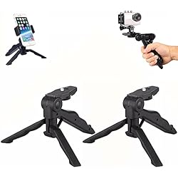 Tripode De Mesa Para Celular Mini Trípode para Teléfono,2 PCS Trípode para Cámara Estabilizador de Mano Soporte de Empuñadura de Pistola para Filmación para Celular Mesa Todos Teléfonos Inteligentes