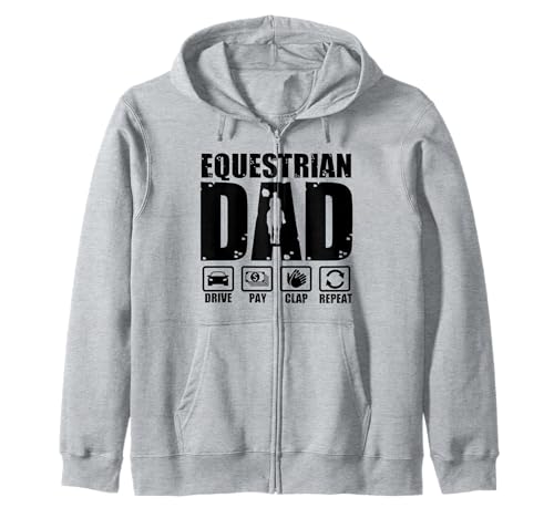 Funny Equestrian Dad Horse Rider Father Humor Fathers Day Zip Hoodie