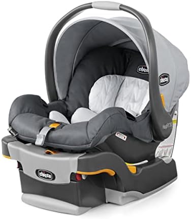 Chicco KeyFit® 30 ClearTex® Infant Car Seat and Base, Rear-Facing Seat for Infants 4-30 lbs., Includes Infant Head and Body Support, Compatible with Chicco Strollers, Baby Travel Gear | Slate/Grey