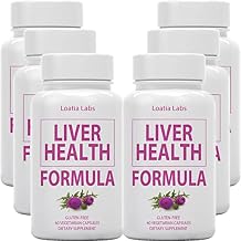 6 Pack Liver Health Formula, Cleanse, Detox, Flush, Repair Fatty Liver Support, with Artichoke, Milk Thistle, Dandelion, Beet, Berberine, Pure Natural Superstar Research, Vegan Capsules Supplement