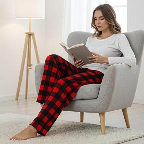 Image of Just Love Women Plush Pajama Pants Buffalo Plaid