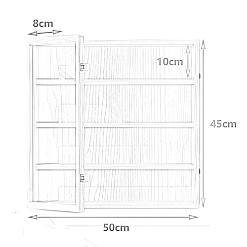 Vitrine aus Holz, mehrschichtig, Curio-Koffer für Sammlerstücke und Spielzeug, Wandmontage, Aufbewahrungsregal für Wohnzimmer, Schlafzimmer, Büro, Spielzimmer – 3/4/5/6/7/8 Schichten – Bild 3