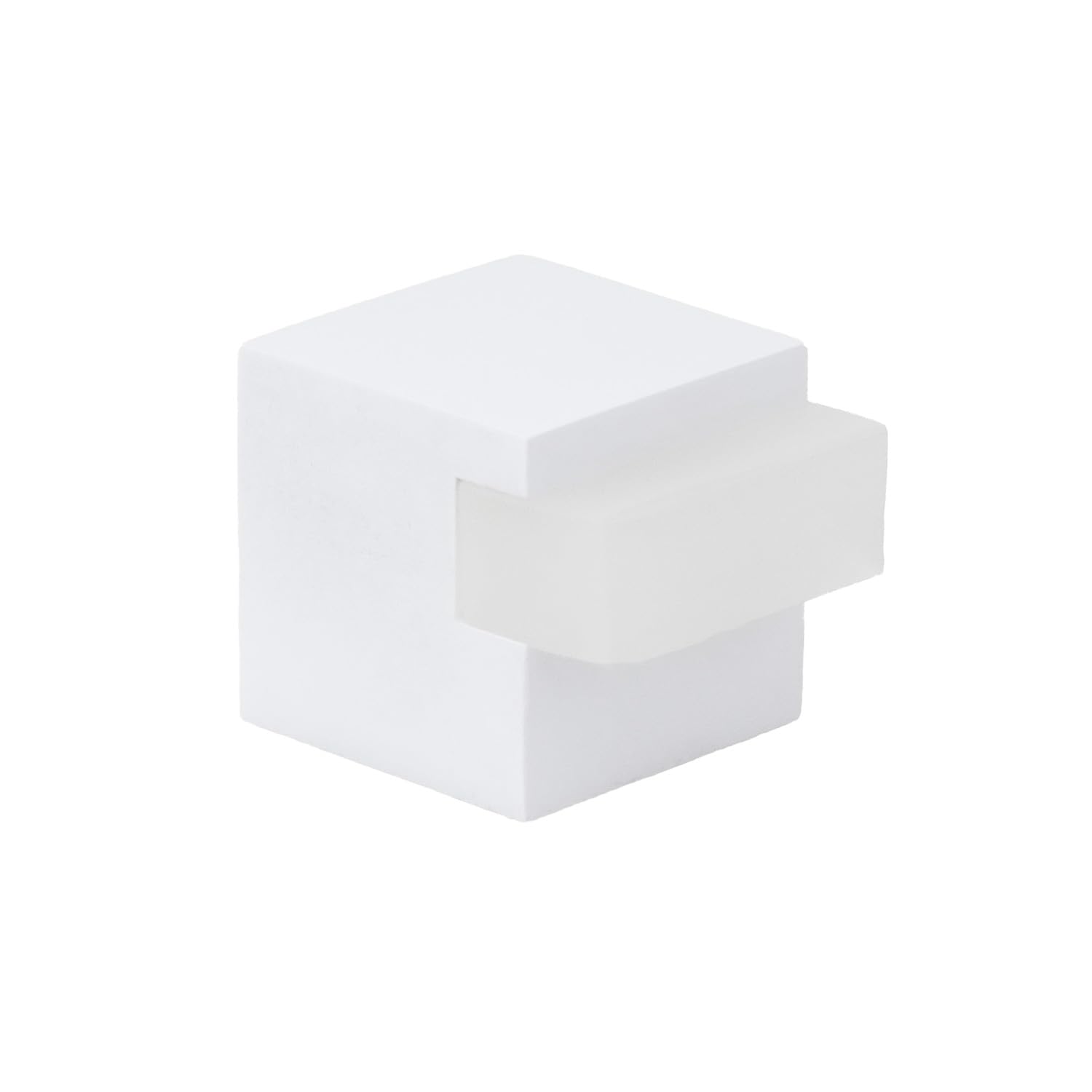 EVI Herrajes | Floor Door Stop - Square Design | 20x20 mm | Steel - White Lacquered | Adhesive Mounting| I-197/20