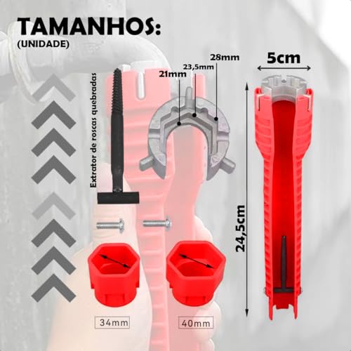 Chave Hidráulica Grifo Instalador Universal Multifuncional Torneiras Filtros Cano Pia Banheiro Encan