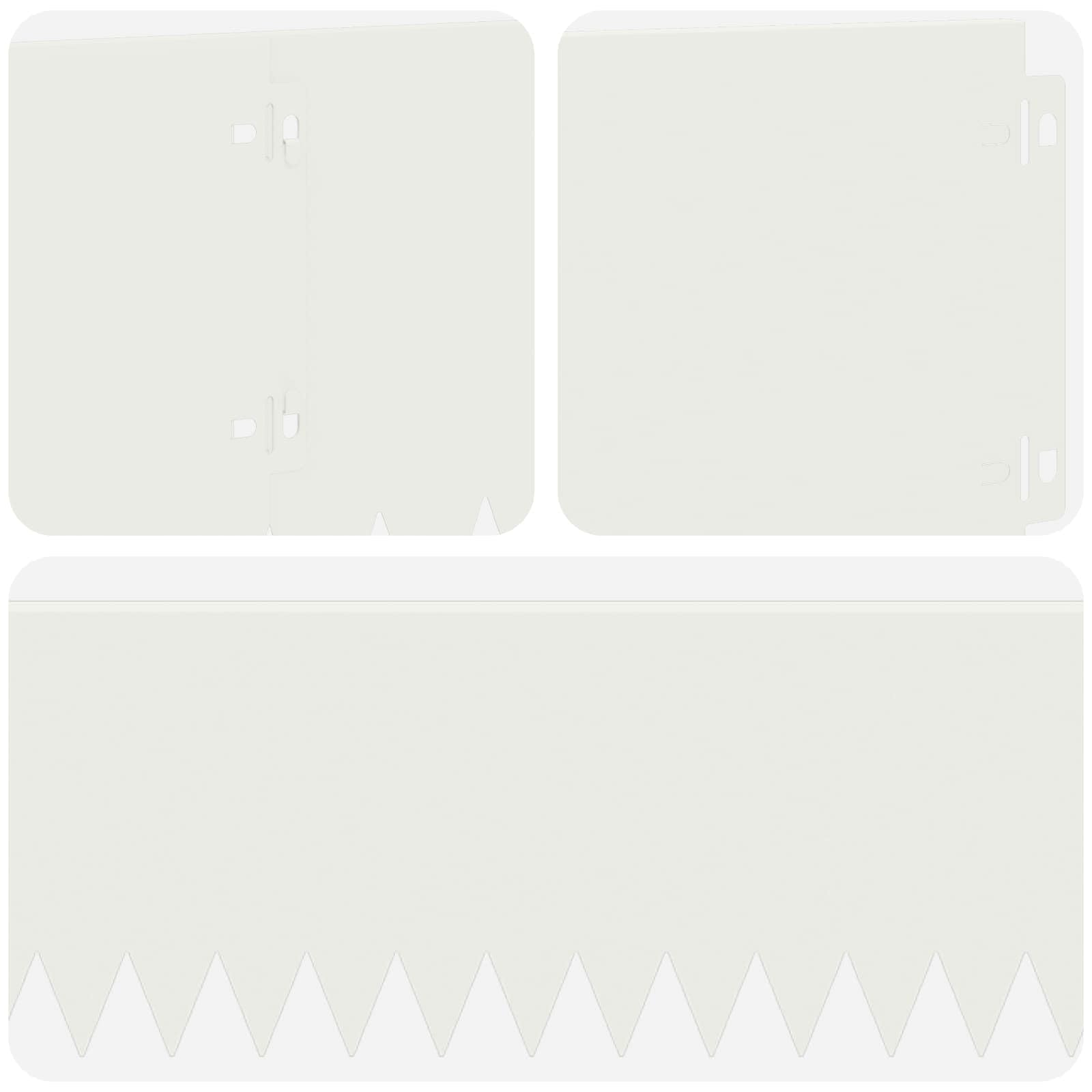 Juego de 10 bordes de césped de metal 103 x 20 cm, borde flexible de acero con recubrimiento en polvo para jardín, parterres y caminos, bordes de césped, color blanco