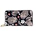 Produktbild JHGFG Mode Handtasche Reißverschluss Brieftasche Muster Little Wolfs Blumen am Telefon Kupplung Geldbörse Abendkupplung Blockieren Leder Brieftasche Multi Card Organizer