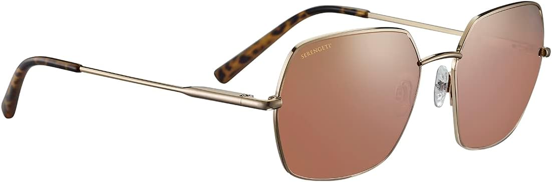 Serengeti Square LOY Shiny Light Gold-Mineral Non Polarized Drivers, Multi, One Size