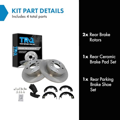 Image of TRQ Rear Brake Pad and Rotor Set Ceramic Compatible with 1999-2003 Lexus RX300