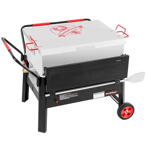 Creole Feast CFB2001 150 QT Crawfish Boiler Outdoor Double Sack Propane Gas Crawfish Cooker with Foldable Cylinder Mounting Bracket and Stirring Paddle for Seafood & Crawfish Season Black