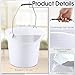 Didaey 6 Pcs 2.5 Gallon Bucket for Cleaning Plastic Heavy Duty Clean Bucket with Handle and Spout Industrial Storage Container (White)
