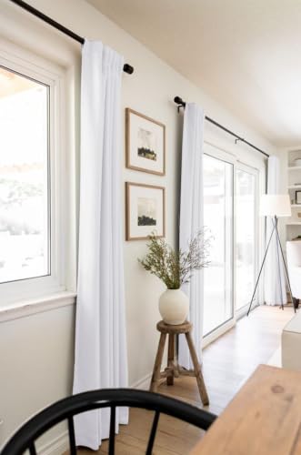 Image of 100% Blackout Shield 100% Polyester Blackout Curtains for Bedroom 63 Inches Long, Back Tab /Rod Pocket Living Room Drapes, Thermal Insulated Blackout Curtains 2 Panels Set, 50 inch W x 63 inch L, Bright White