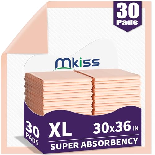 Image of MKISS 30 inch x 36 inch Disposable Bed Pads [30 Counts], Heavy Absorbency Underpad
